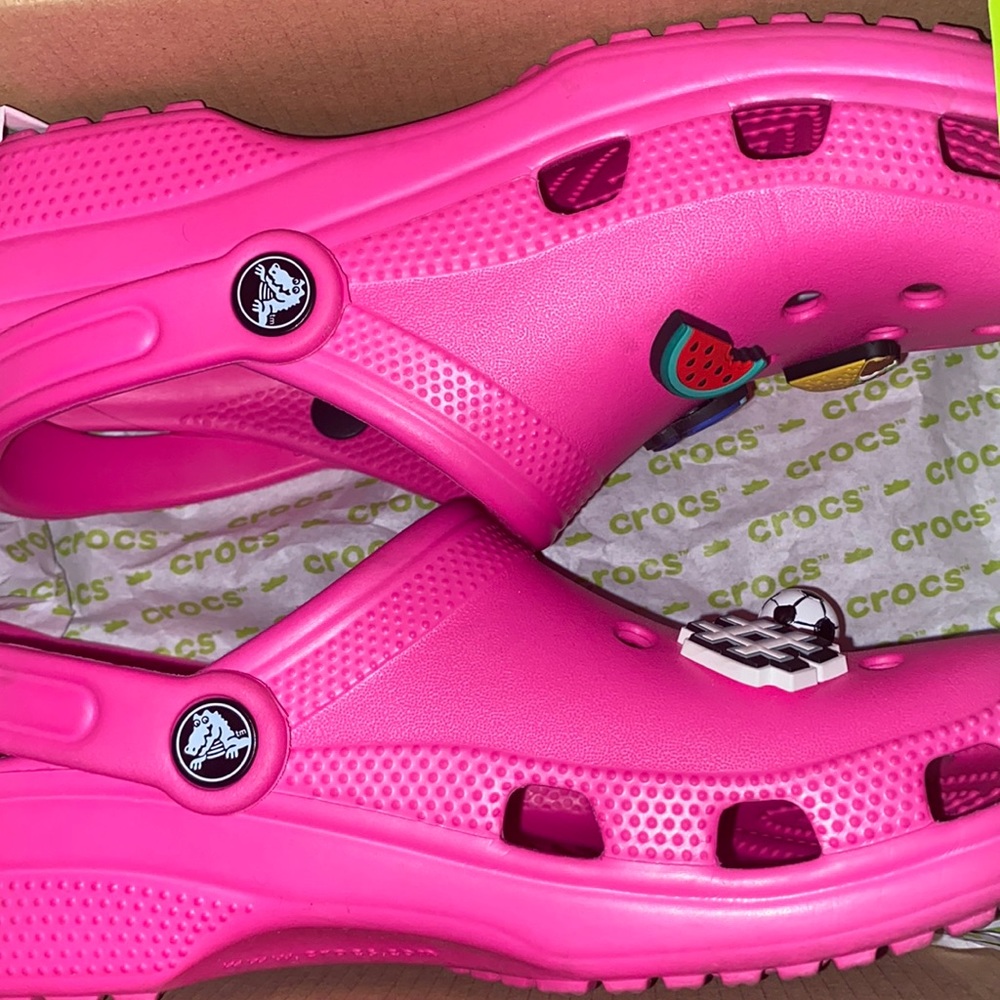 Pink crocs worn once